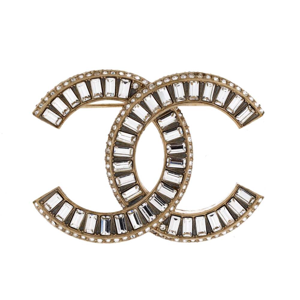 Chanel Cc Brooch Metal With Crystals #235194C84B